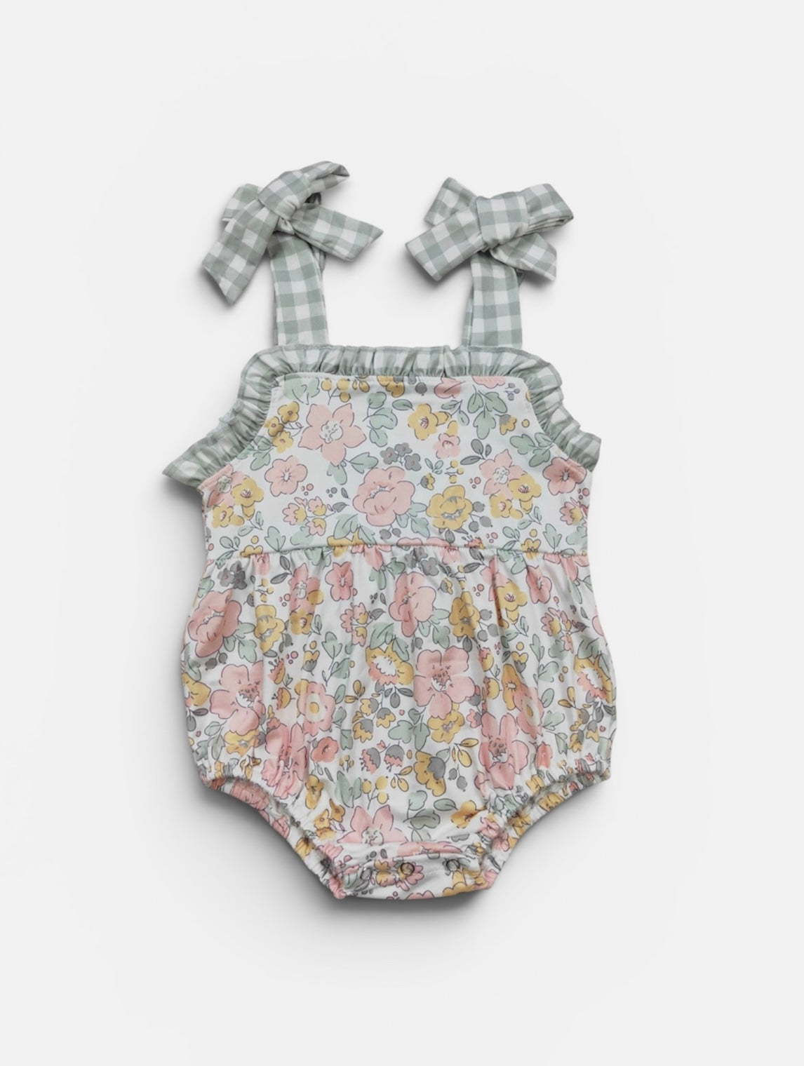Sage Checkered Floral Bubble